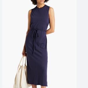 Vince Midi Dress Dress Pima cotton jersey  dress Side splits Navy sz M